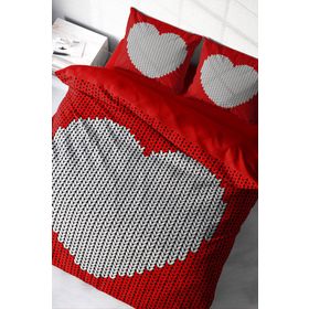 Monohome Woven Heart 3D Pamuk Saten Çift Kişilik 200x220 cm Nevresim Takımı