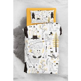 Monohome Yellow Animals 3d Pamuk Saten Bebek Nevresim Takımı