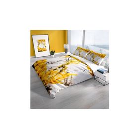Monohome Yellow Daisy 3D Pamuk Saten Çift Kişilik 200x220 cm Nevresim Takımı