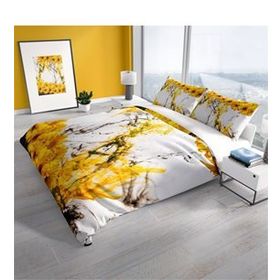 Monohome Yellow Daisy 3D Pamuk Saten Çift Kişilik 200x220 cm Nevresim Takımı