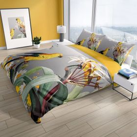 Monohome Yellow Parrot 3D Renkli Çift Kişilik 200x220 cm Nevresim Takımı