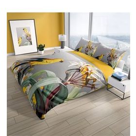 Monohome Yellow Parrot 3D Renkli Çift Kişilik 200x220 cm Nevresim Takımı