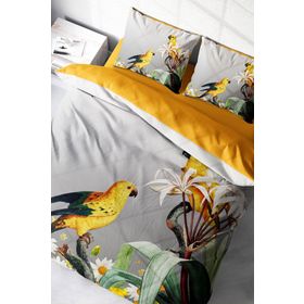 Monohome Yellow Parrot 3D Renkli Çift Kişilik 200x220 cm Nevresim Takımı