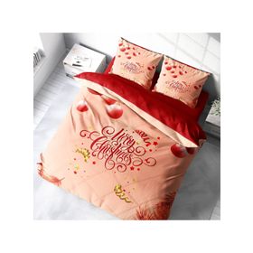 Monohome Yılbaşı Merry Christmas Pamuk Saten 3D Çift Kişilik Nevresim Takımı
