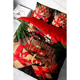 Monohome Yılbaşı Merry Christmas Pamuk Saten Gift 3D Çift Kişilik Nevresim Takımı