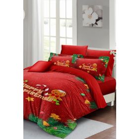 Monohome Yılbaşı Süsü Cookie Noel %100 Pamuk Saten 3D Çift Kişilik Nevresim Takımı