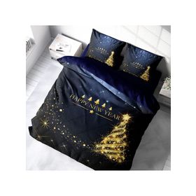 Monohome Yılbaşı Süsü Merry Christmas Pamuk Christmas Tree 3D Çift Kişilik Nevresim Takımı