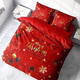 Monohome Yılbaşı Süsü Merry Christmas Pamuk Pine Tree Deers 3D Çift Kişilik Nevresim Takımı