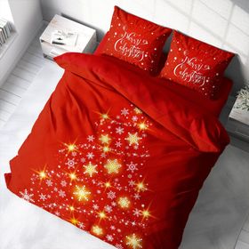 Monohome Yılbaşı Süsü Merry Christmas Pamuk Saten 3D Çift Kişilik Nevresim Takımı
