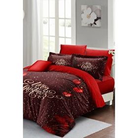 Monohome Yılbaşı Süsü Red Ball Noel %100 Pamuk Saten 3D Çift Kişilik Nevresim Takımı