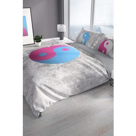 Monohome Ying Yang 3D Pamuk Saten Çift Kişilik 200x220 cm Nevresim Takımı