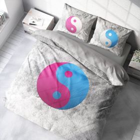 Monohome Ying Yang 3D Pamuk Saten Çift Kişilik 200x220 cm Nevresim Takımı