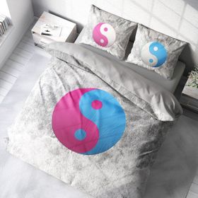 Monohome Ying Yang 3D Renkli Çift Kişilik 200x220 cm Nevresim Takımı