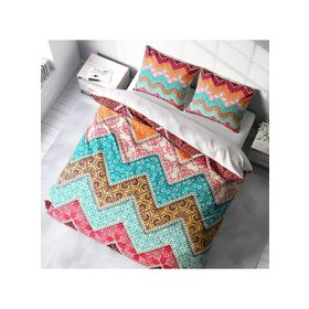 Monohome Zikzak Motif 3d Saten Pamuk Çift Kişilik Nevresim Takımı