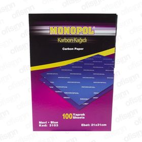 Monopol 3103 100'lü A4 Mavi Karbon Kağıdı