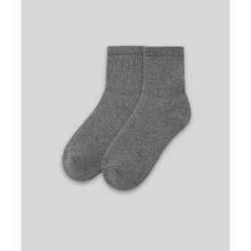 Monsieur UHH103-001 Gri Chaussette Unicolor Half Havlu 2'li Kadın Çorap