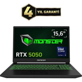 Monster Abra A5 V22.3.9 Ultra 9 185H 64GB RAM 1TB SSD RTX 5050 Windows 11 Home 15.6 inç Gaming Laptop