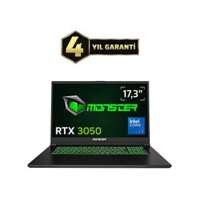 Monster Abra A7 V15.6.6 Core 7 250H 8GB RAM 500GB SSD 4GB RTX 3050 FreeDOS 17.3 inç Oyun Bilgisayarı