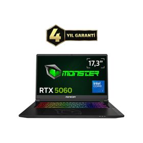 Monster Tulpar T7 V26.3 Core 7 250H 16GB RAM 500GB SSD 8GB RTX 5060 FreeDOS 17.3 inç Oyun Bilgisayarı