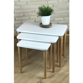 Monte Sehpa Letto Beyaz Cappuccino Ceviz Zigon Sehpa