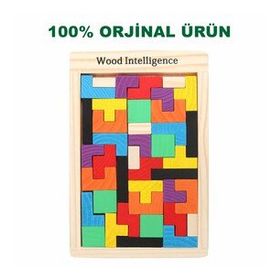 Montessori Ahşap Tetris Blok Zeka Oyuncağı Seti Puzzle