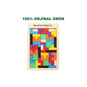 Montessori Ahşap Tetris Blok Zeka Oyuncağı Seti Puzzle