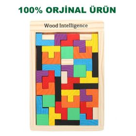 Montessori Ahşap Tetris Blok Zeka Oyuncağı Seti Puzzle