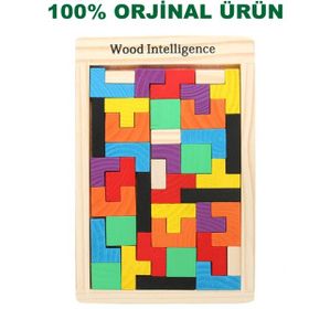Montessori Ahşap Tetris Blok Zeka Oyuncağı Seti Puzzle