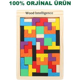 Montessori Ahşap Tetris Blok Zeka Oyuncağı Seti Puzzle