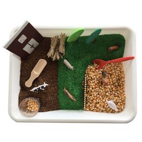 Montessori Beyaz Tavşan Oyun Evi Çiftlik Temalı Duyusal Oyunlar Seti