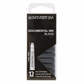 Monteverde G305DB Documental Permanent Black Dolma Kalem Kartuşu