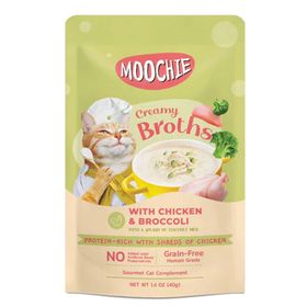 Moochie 12x40 gr Tavuklu Brokolili Tahılsız Kedi Çorbası