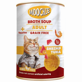 Moochie 135 ml Et Suyu İçerisinde Karides Ton Balıklı Tahılsız Kedi Çorbası