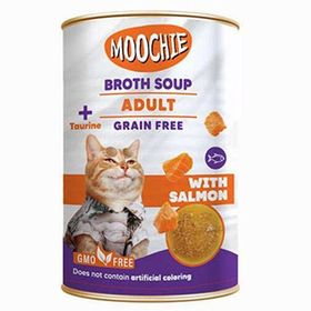Moochie 135 ml Et Suyu İçerisinde Somon Balıklı Tahılsız Kedi Çorbası