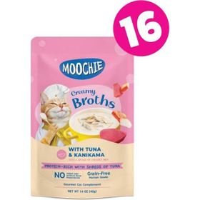 Moochie 16x40 gr Parça Ton Balıklı ve Kanikamalı Tahılsız Kedi Çorbası