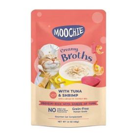 Moochie 40 gr Parça Ton Balıklı Karidesli Midyeli Tahılsız Kedi Çorbası