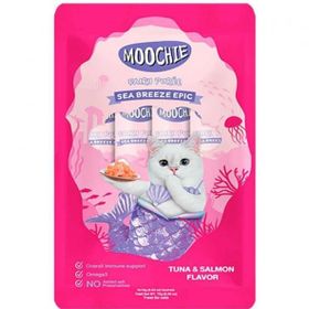 Moochie 5x15 gr Ton Balıklı ve Somonlu Sıvı Kedi Ödülü