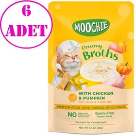 Moochie 6x40 gr Tavuklu ve Balkabaklı Çorba Kedi Ödülü