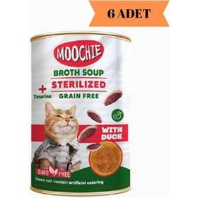 Moochie Et Suyu İçerisinde 135x6 ml Ördekli Tahılsız Kısırlaştırılmış Kedi Çorbası