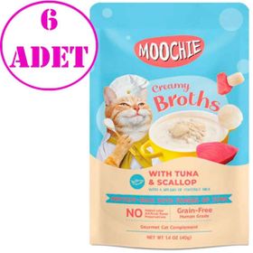 Moochie Parça Ton Balığı Deniz Tarağı Tahılsız 6x40 gr Kedi Çorbası