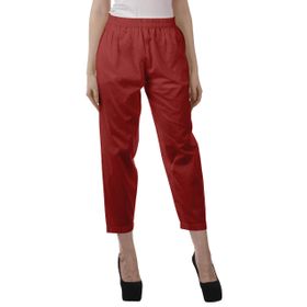 Moomaya Kurti Elastik Bel Dar Kesim Kırmızı Kadın Pantolon