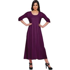 Moomaya Kurti Hint Uzun Koyu Pulm Kadın Elbise