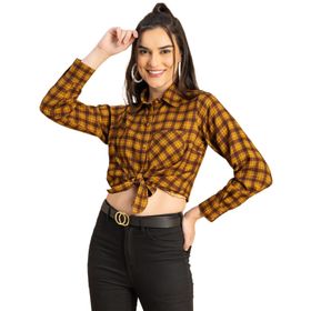 Moomaya Rayon Baskılı Yayılmış Yaka Uzun Kollu Günlük Kahverengi Kadın Gömlek