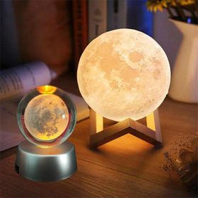 Moon Lamp Moon Light Ay 3D Dekoratif Gece Lambası