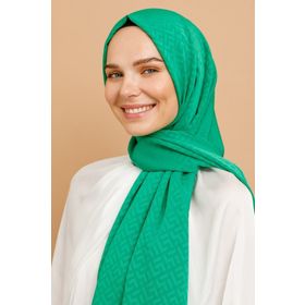 Mooncorn JKRMNC0006 Benetton Yeşili Z Desen İpeksi Jakar Şal