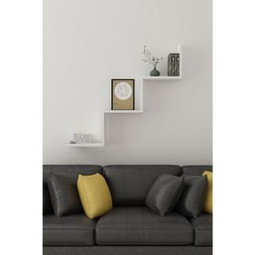 Moonlife Beyaz Dart Duvar Rafı