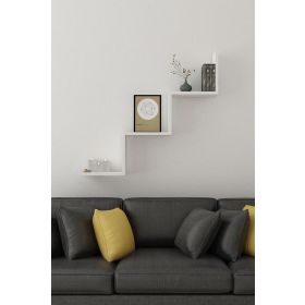 Moonlife Beyaz Dart Duvar Rafı