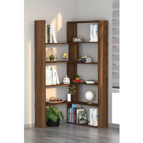 Moonlife Office Dekoratif Ceviz Kitaplık