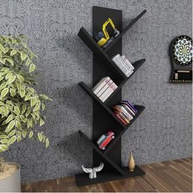 Moonlife Tree Siyah Dekoratif Kitaplık