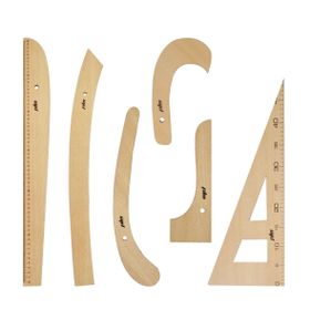 Moonstar 6 Parça Ahşap Riga Cetvel